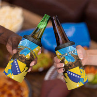 Personalised Bosnia and Herzegovina Independence Day 4 in 1 Can Cooler Tumbler Lilium Bosniacum With Eagle Curve Style - Wonder Print Shop