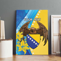 Personalised Bosnia and Herzegovina Independence Day Canvas Wall Art Lilium Bosniacum With Eagle Curve Style - Wonder Print Shop