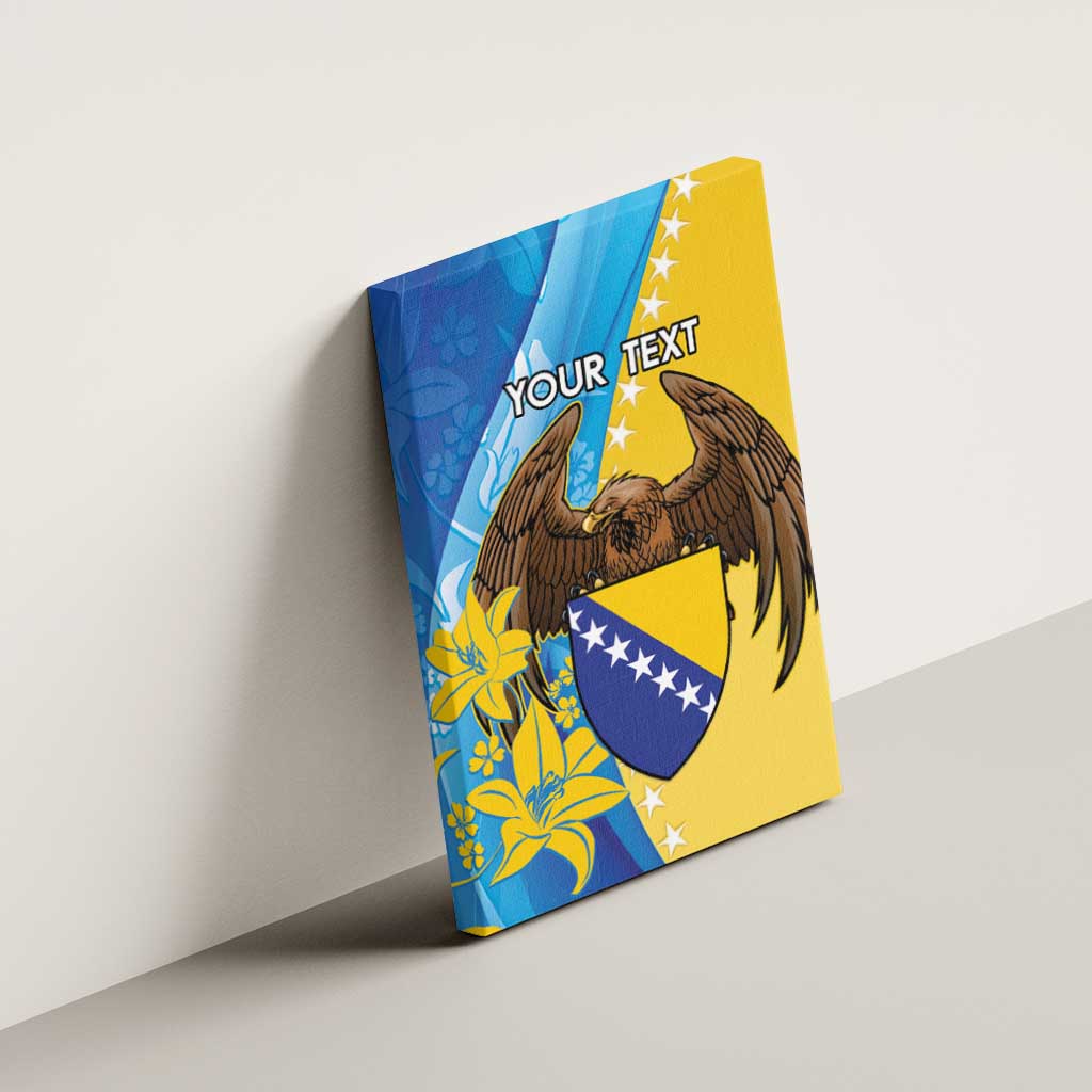 Personalised Bosnia and Herzegovina Independence Day Canvas Wall Art Lilium Bosniacum With Eagle Curve Style - Wonder Print Shop