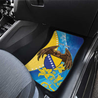 Personalised Bosnia and Herzegovina Independence Day Car Mats Lilium Bosniacum With Eagle Curve Style - Wonder Print Shop