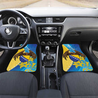 Personalised Bosnia and Herzegovina Independence Day Car Mats Lilium Bosniacum With Eagle Curve Style - Wonder Print Shop