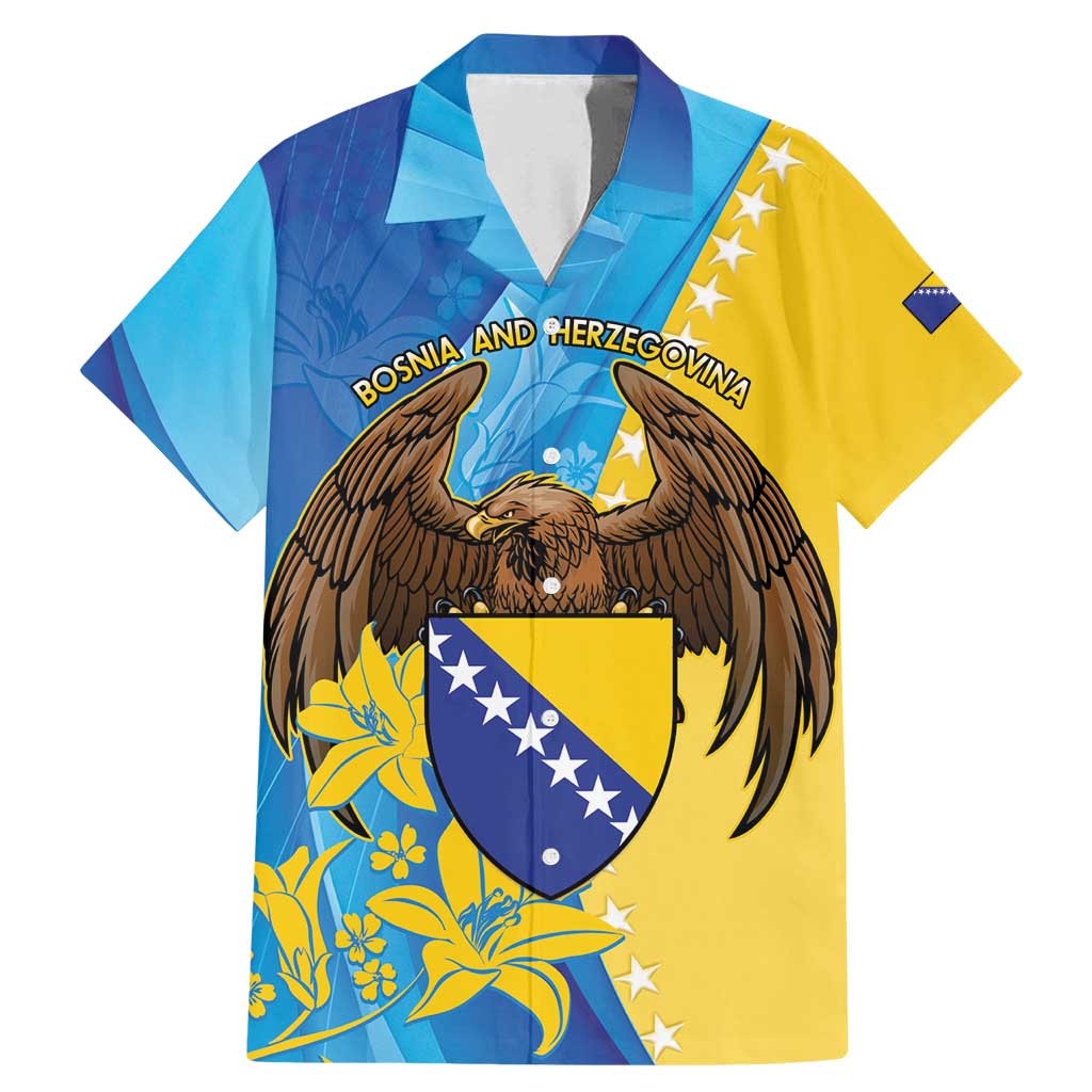 Personalised Bosnia and Herzegovina Independence Day Family Matching Mermaid Dress and Hawaiian Shirt Lilium Bosniacum With Eagle Curve Style - Wonder Print Shop