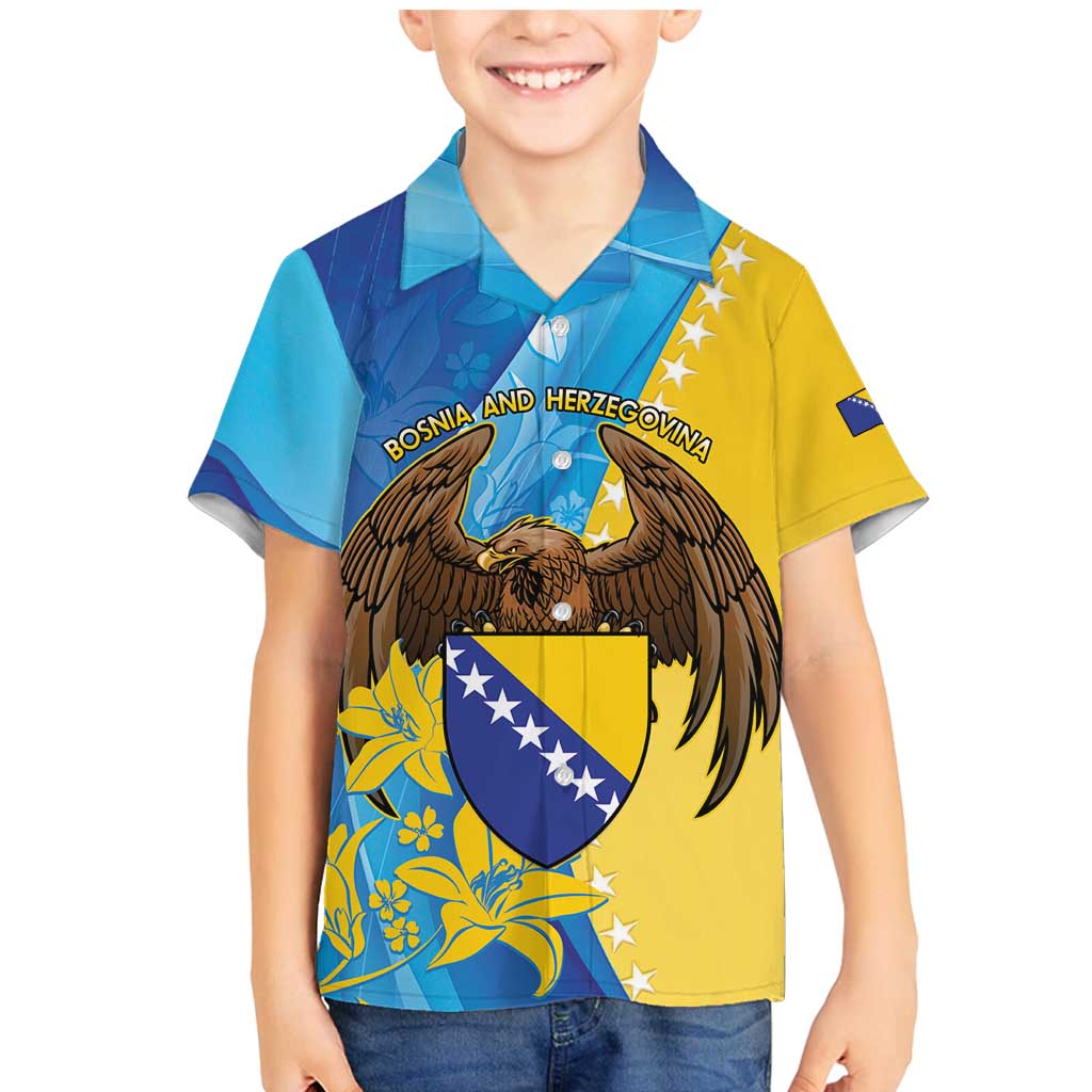 Personalised Bosnia and Herzegovina Independence Day Family Matching Mermaid Dress and Hawaiian Shirt Lilium Bosniacum With Eagle Curve Style - Wonder Print Shop