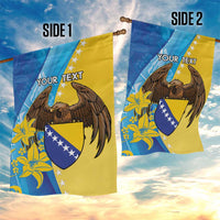 Personalised Bosnia and Herzegovina Independence Day Garden Flag Lilium Bosniacum With Eagle Curve Style - Wonder Print Shop