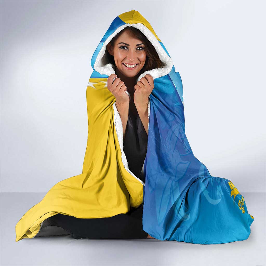 Personalised Bosnia and Herzegovina Independence Day Hooded Blanket Lilium Bosniacum With Eagle Curve Style