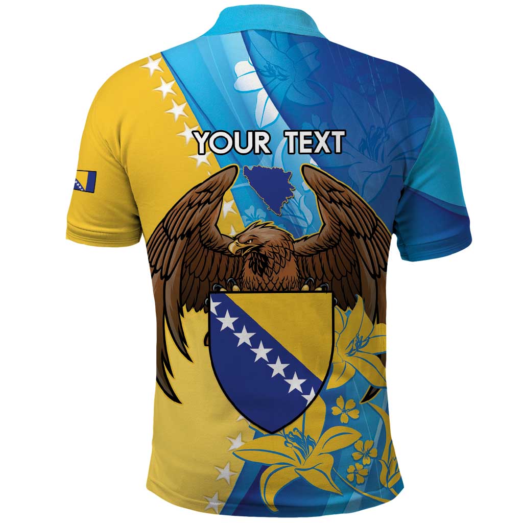 Personalised Bosnia and Herzegovina Independence Day Polo Shirt Lilium Bosniacum With Eagle Curve Style - Wonder Print Shop