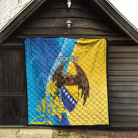 Personalised Bosnia and Herzegovina Independence Day Quilt Lilium Bosniacum With Eagle Curve Style - Wonder Print Shop