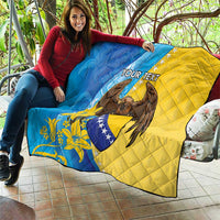 Personalised Bosnia and Herzegovina Independence Day Quilt Lilium Bosniacum With Eagle Curve Style - Wonder Print Shop