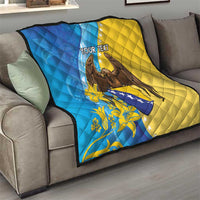 Personalised Bosnia and Herzegovina Independence Day Quilt Lilium Bosniacum With Eagle Curve Style - Wonder Print Shop