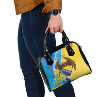 Personalised Bosnia and Herzegovina Independence Day Shoulder Handbag Lilium Bosniacum With Eagle Curve Style