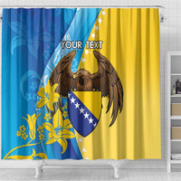 Personalised Bosnia and Herzegovina Independence Day Shower Curtain Lilium Bosniacum With Eagle Curve Style