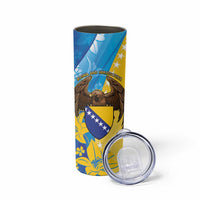 Personalised Bosnia and Herzegovina Independence Day Skinny Tumbler Lilium Bosniacum With Eagle Curve Style - Wonder Print Shop