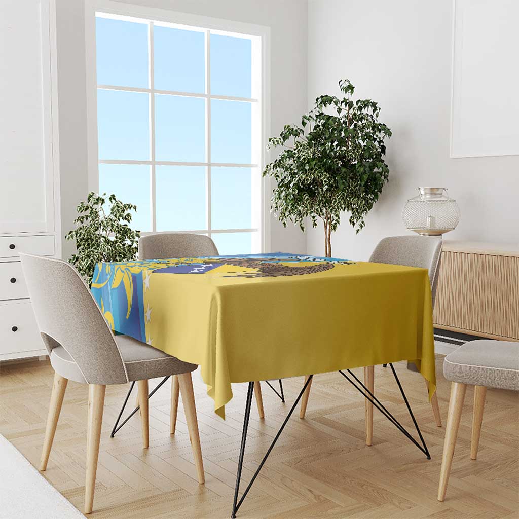 Personalised Bosnia and Herzegovina Independence Day Tablecloth Lilium Bosniacum With Eagle Curve Style - Wonder Print Shop