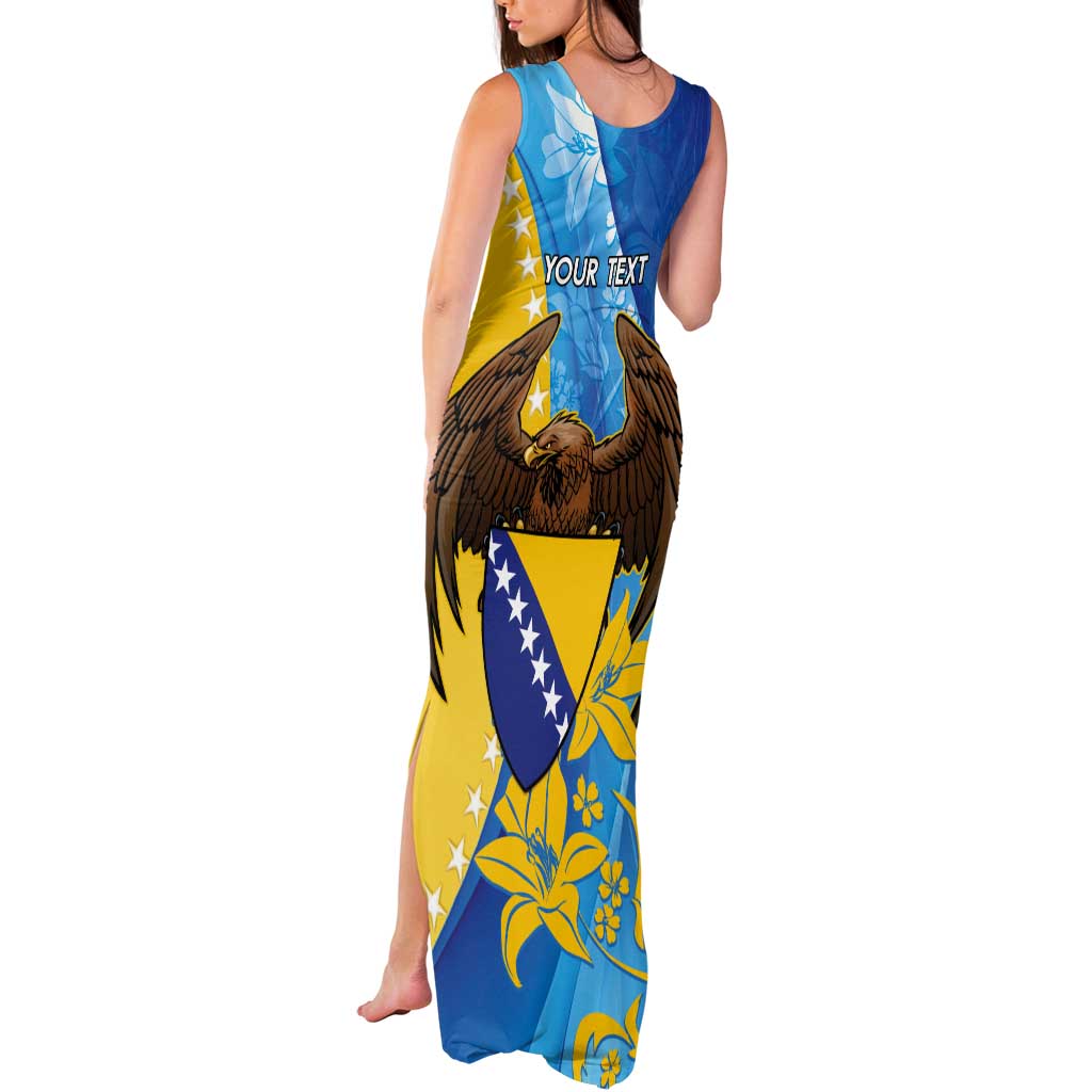 Personalised Bosnia and Herzegovina Independence Day Tank Maxi Dress Lilium Bosniacum With Eagle Curve Style - Wonder Print Shop