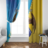 Personalised Bosnia and Herzegovina Independence Day Window Curtain Lilium Bosniacum With Eagle Curve Style - Wonder Print Shop