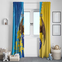 Personalised Bosnia and Herzegovina Independence Day Window Curtain Lilium Bosniacum With Eagle Curve Style - Wonder Print Shop