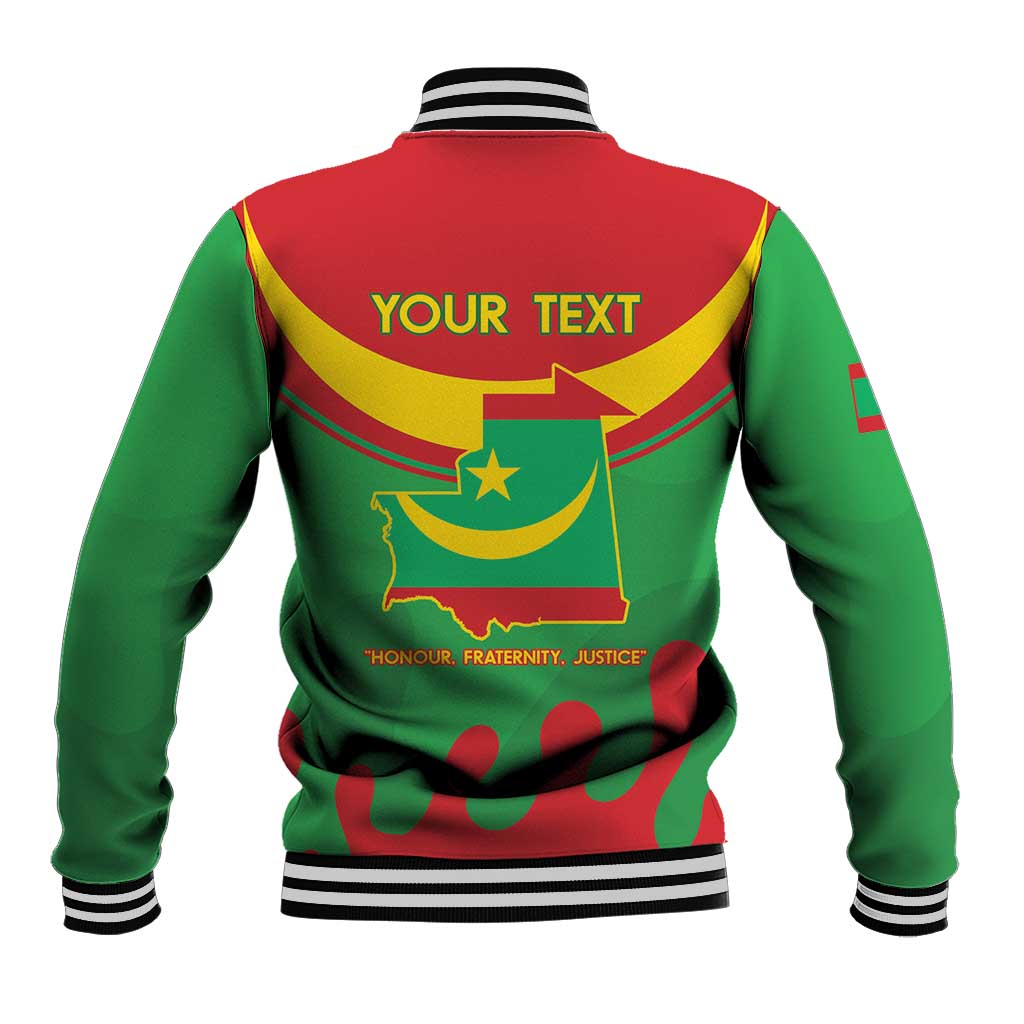 Personalised Mauritania Independence Day Baseball Jacket Coat Of Arms With Map Flag Color - Wonder Print Shop