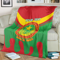 Personalised Mauritania Independence Day Blanket Coat Of Arms With Map Flag Color