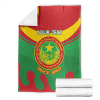 Personalised Mauritania Independence Day Blanket Coat Of Arms With Map Flag Color