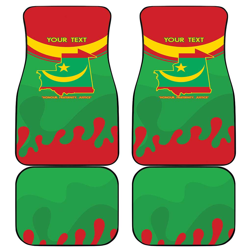 Personalised Mauritania Independence Day Car Mats Coat Of Arms With Map Flag Color - Wonder Print Shop