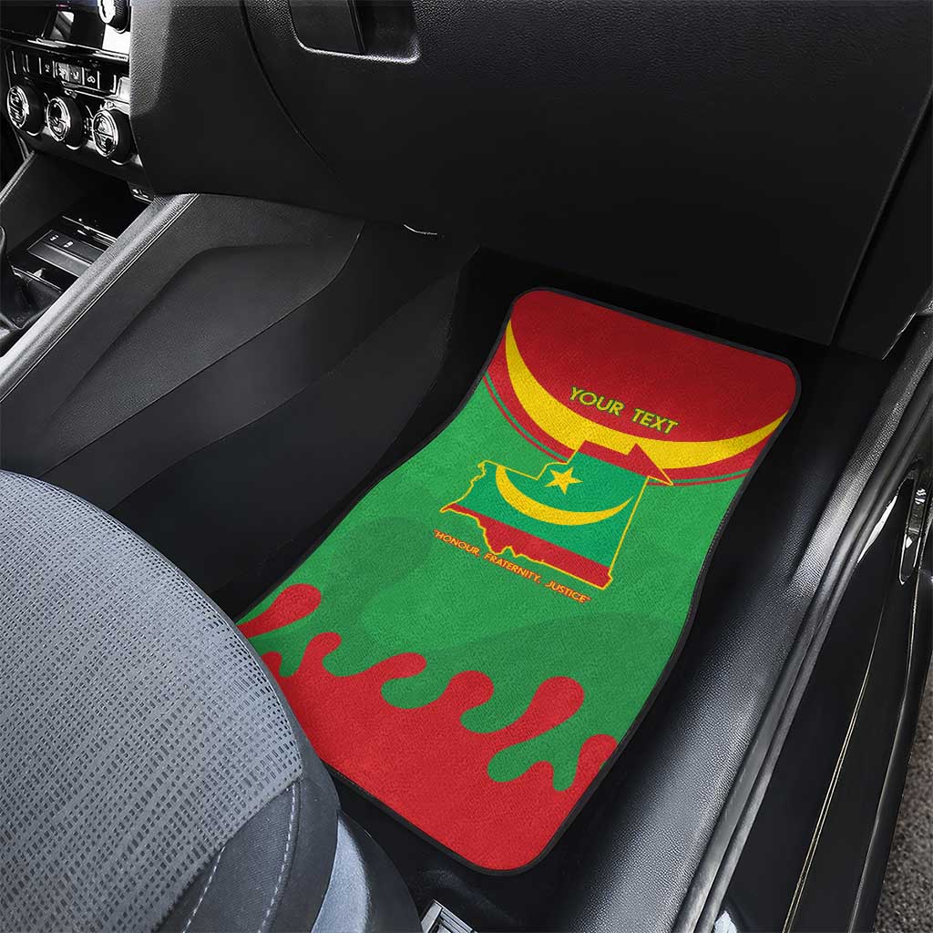 Personalised Mauritania Independence Day Car Mats Coat Of Arms With Map Flag Color - Wonder Print Shop
