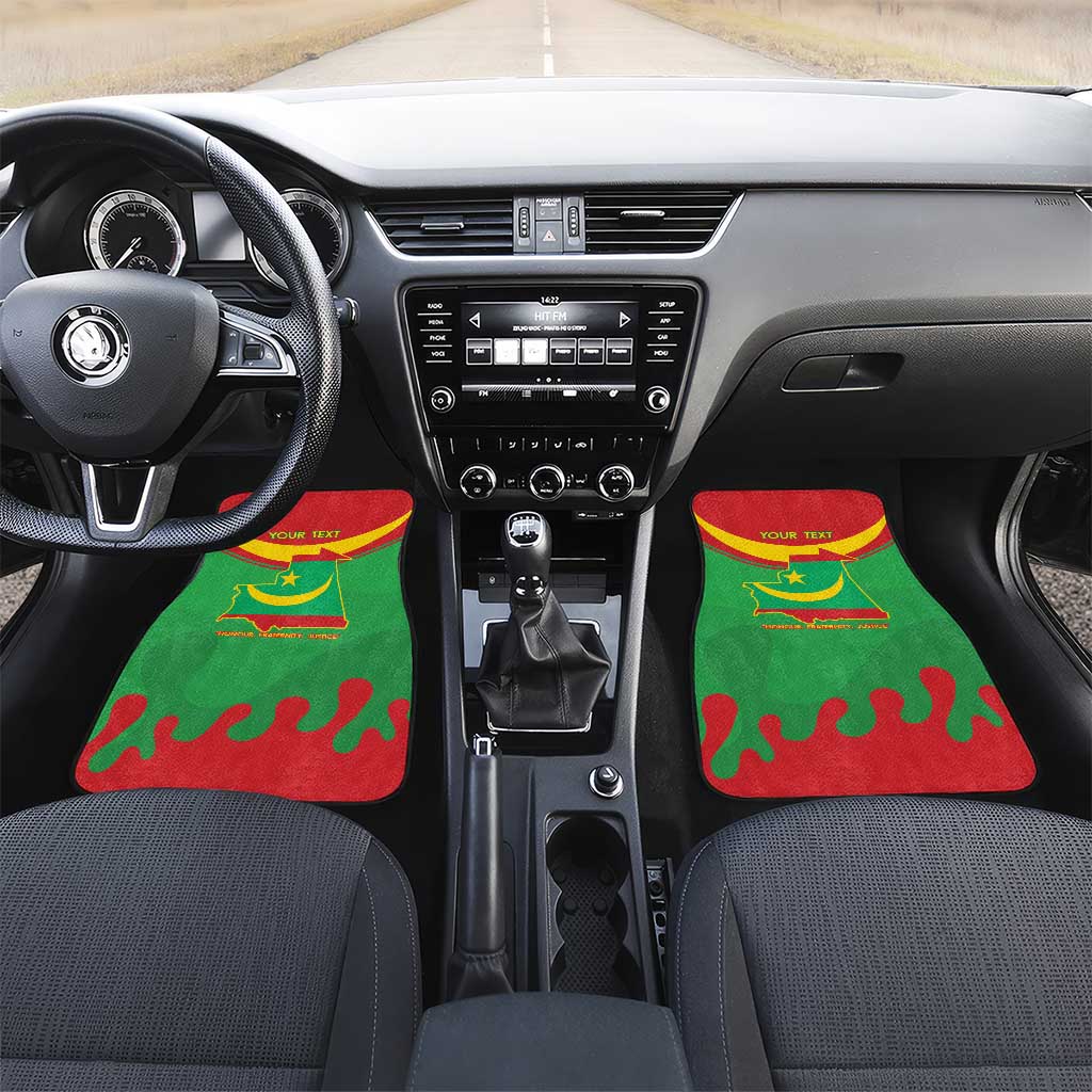 Personalised Mauritania Independence Day Car Mats Coat Of Arms With Map Flag Color - Wonder Print Shop