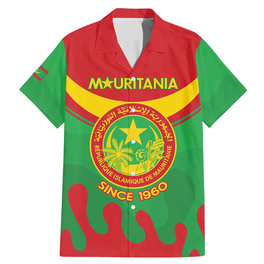 Personalised Mauritania Independence Day Family Matching Mermaid Dress and Hawaiian Shirt Coat Of Arms With Map Flag Color - Wonder Print Shop