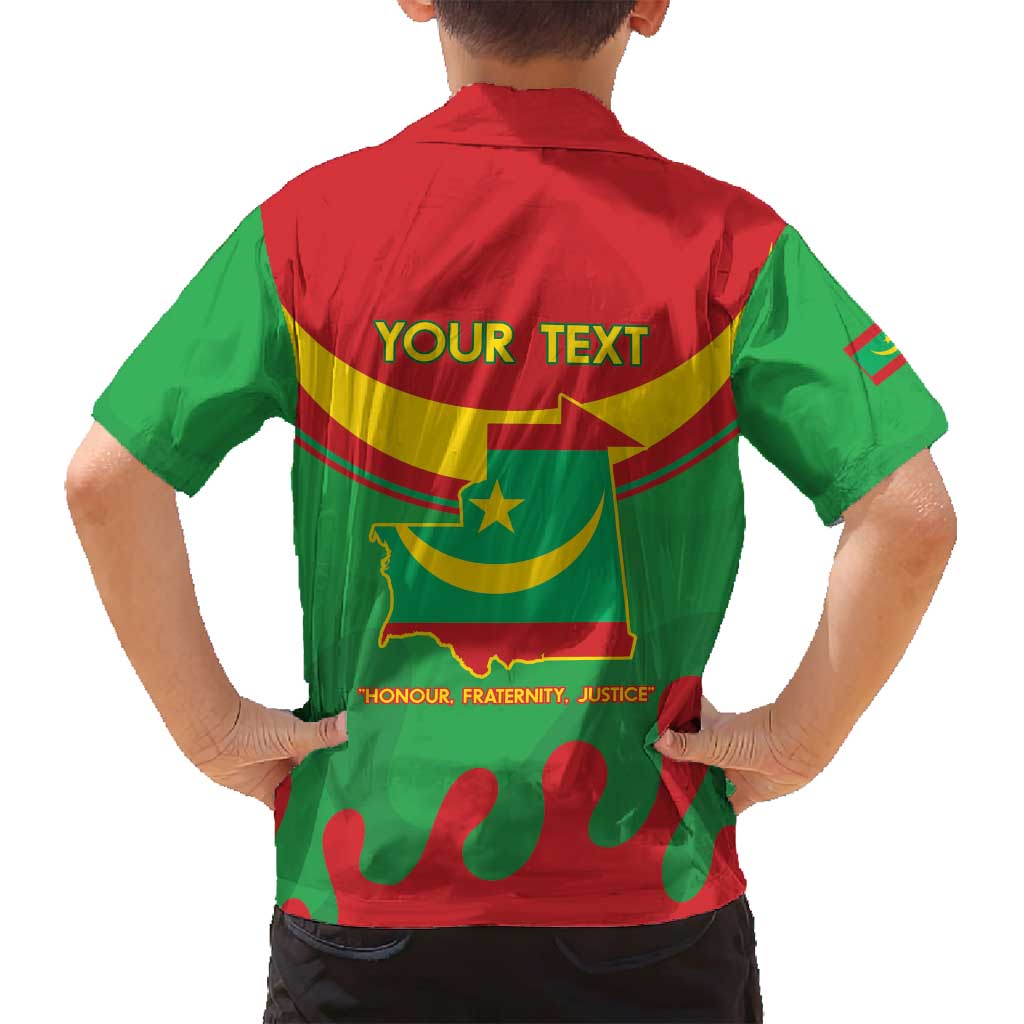 Personalised Mauritania Independence Day Family Matching Off Shoulder Maxi Dress and Hawaiian Shirt Coat Of Arms With Map Flag Color - Wonder Print Shop