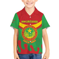 Personalised Mauritania Independence Day Family Matching Puletasi and Hawaiian Shirt Coat Of Arms With Map Flag Color - Wonder Print Shop