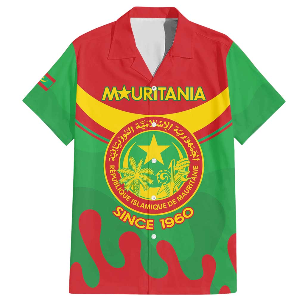 Personalised Mauritania Independence Day Family Matching Short Sleeve Bodycon Dress and Hawaiian Shirt Coat Of Arms With Map Flag Color - Wonder Print Shop