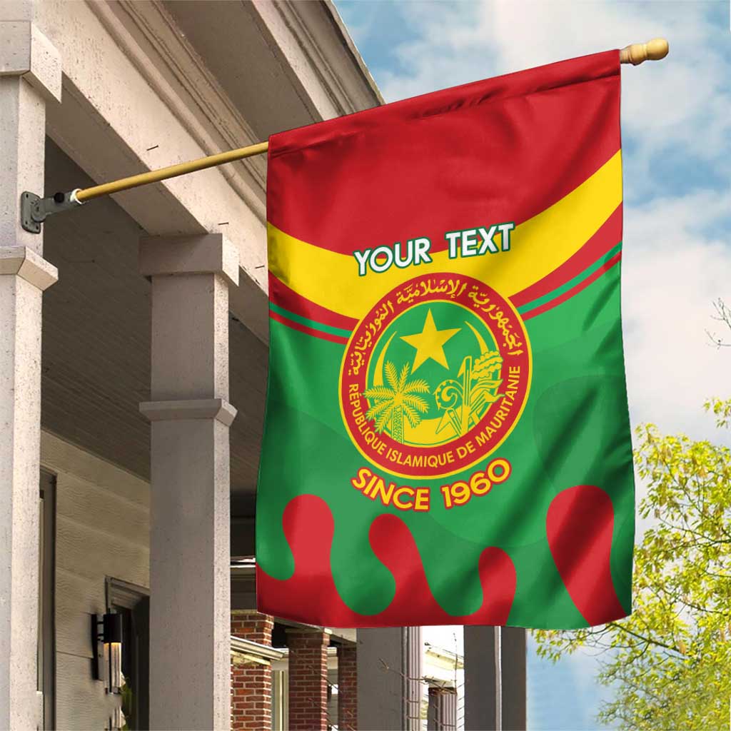 Personalised Mauritania Independence Day Garden Flag Coat Of Arms With Map Flag Color - Wonder Print Shop
