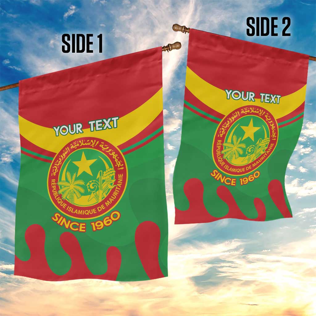 Personalised Mauritania Independence Day Garden Flag Coat Of Arms With Map Flag Color - Wonder Print Shop