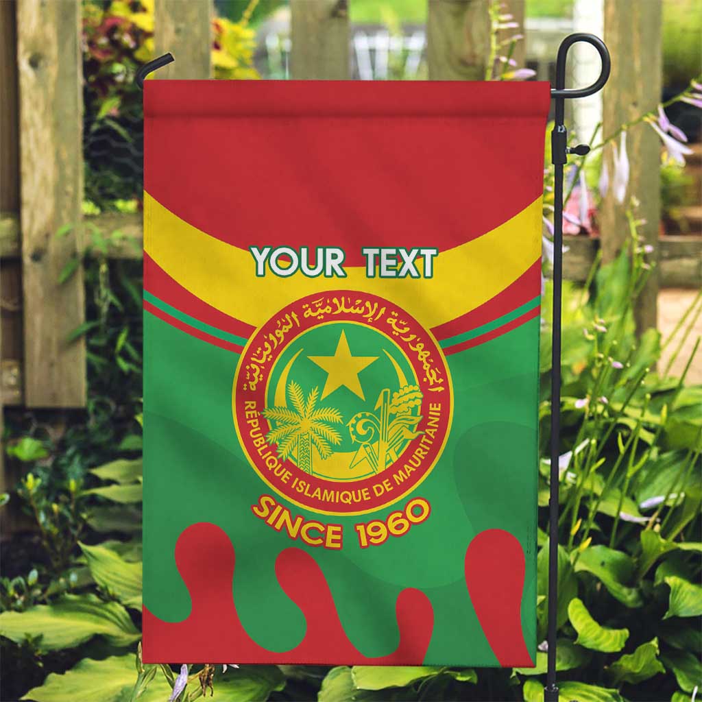 Personalised Mauritania Independence Day Garden Flag Coat Of Arms With Map Flag Color - Wonder Print Shop