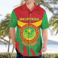 Personalised Mauritania Independence Day Hawaiian Shirt Coat Of Arms With Map Flag Color - Wonder Print Shop