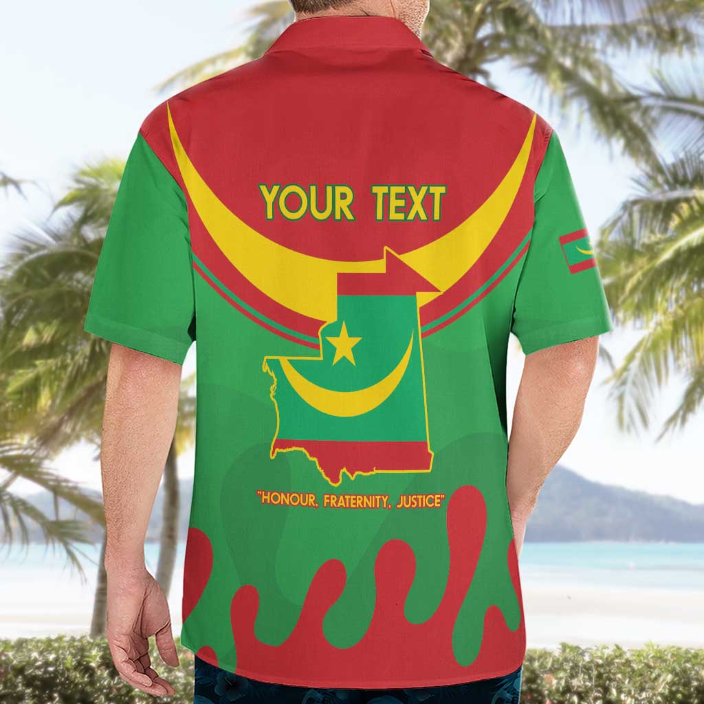 Personalised Mauritania Independence Day Hawaiian Shirt Coat Of Arms With Map Flag Color - Wonder Print Shop