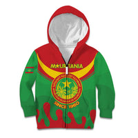 Personalised Mauritania Independence Day Kid Hoodie Coat Of Arms With Map Flag Color - Wonder Print Shop