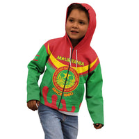 Personalised Mauritania Independence Day Kid Hoodie Coat Of Arms With Map Flag Color - Wonder Print Shop