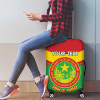 Personalised Mauritania Independence Day Luggage Cover Coat Of Arms With Map Flag Color - Wonder Print Shop