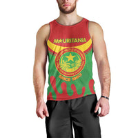 Personalised Mauritania Independence Day Men Tank Top Coat Of Arms With Map Flag Color - Wonder Print Shop