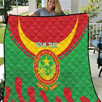 Personalised Mauritania Independence Day Quilt Coat Of Arms With Map Flag Color - Wonder Print Shop