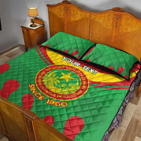 Personalised Mauritania Independence Day Quilt Bed Set Coat Of Arms With Map Flag Color - Wonder Print Shop
