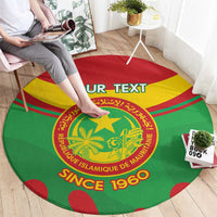 Personalised Mauritania Independence Day Round Carpet Coat Of Arms With Map Flag Color