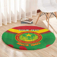 Personalised Mauritania Independence Day Round Carpet Coat Of Arms With Map Flag Color