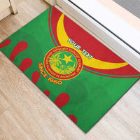 Personalised Mauritania Independence Day Rubber Doormat Coat Of Arms With Map Flag Color - Wonder Print Shop