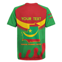 Personalised Mauritania Independence Day Rugby Jersey Coat Of Arms With Map Flag Color - Wonder Print Shop