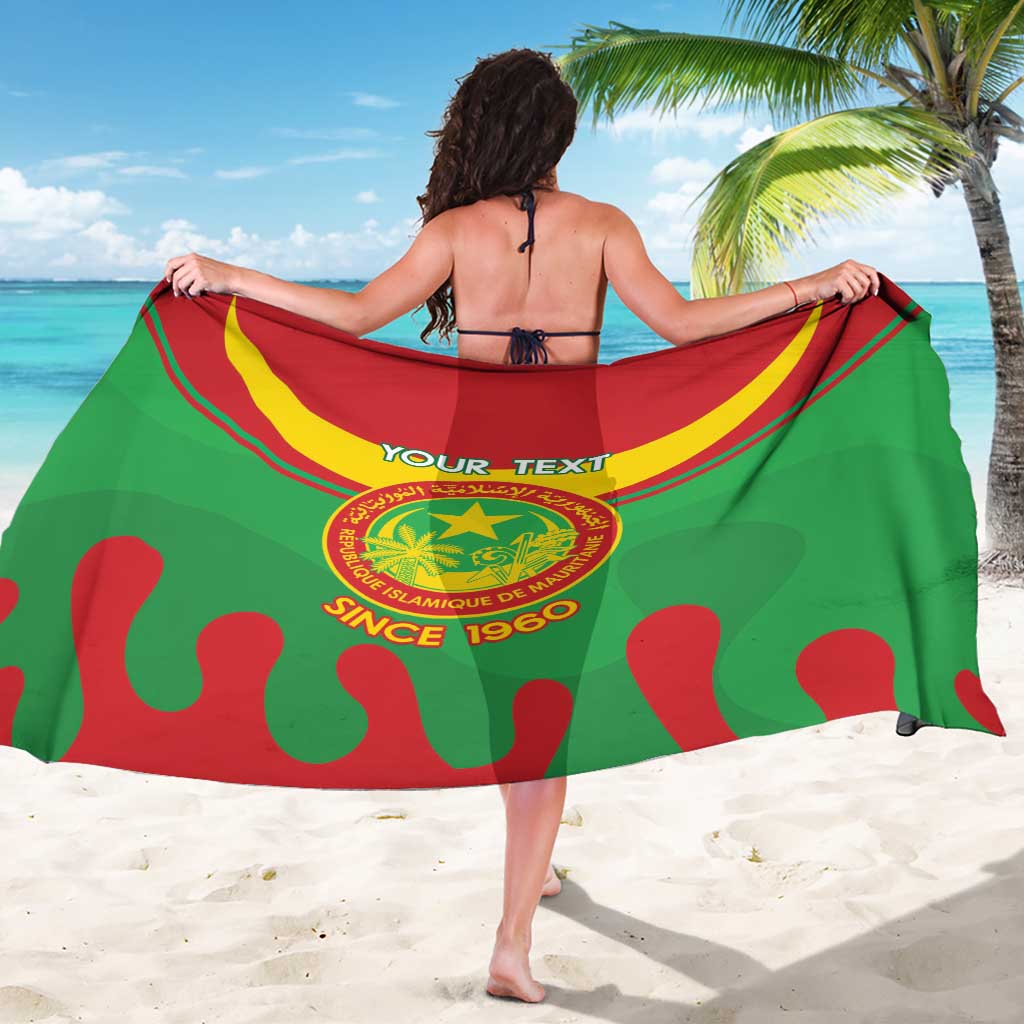 Personalised Mauritania Independence Day Sarong Coat Of Arms With Map Flag Color - Wonder Print Shop
