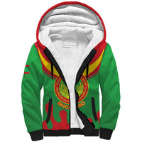 Personalised Mauritania Independence Day Sherpa Hoodie Coat Of Arms With Map Flag Color - Wonder Print Shop