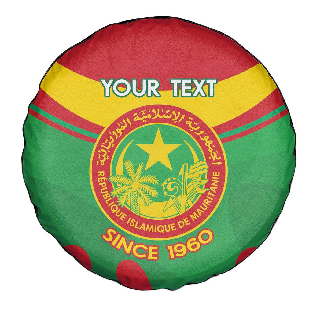 Personalised Mauritania Independence Day Spare Tire Cover Coat Of Arms With Map Flag Color - Wonder Print Shop