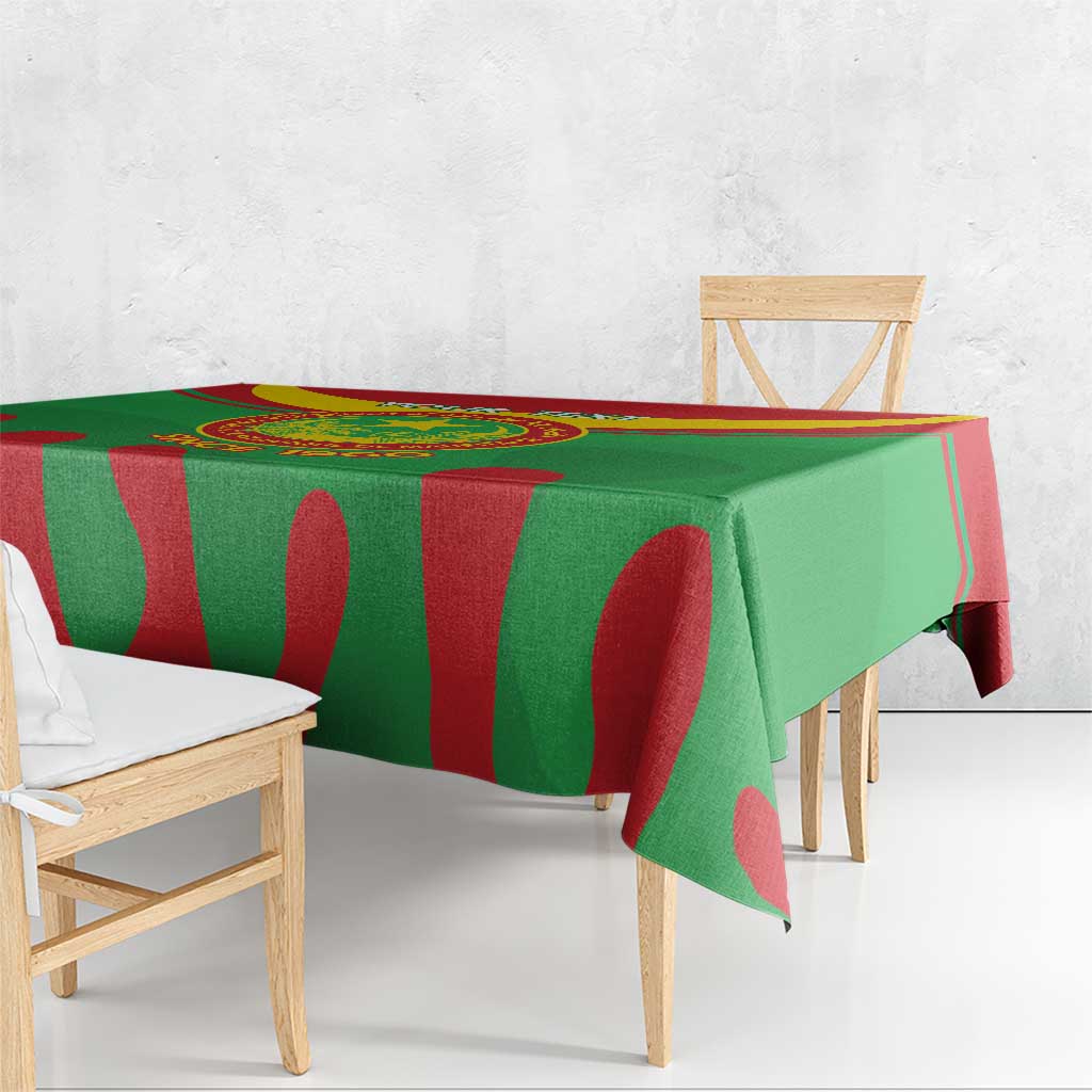 Personalised Mauritania Independence Day Tablecloth Coat Of Arms With Map Flag Color - Wonder Print Shop