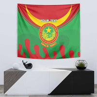 Personalised Mauritania Independence Day Tapestry Coat Of Arms With Map Flag Color - Wonder Print Shop